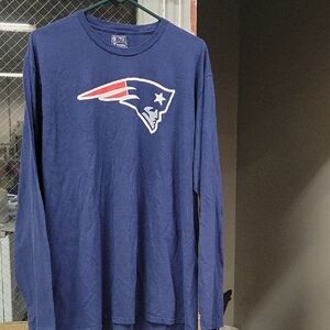 Fanatics Blue Long Sleeve New England Patriots Shirt with Team Logo Mens Xxl